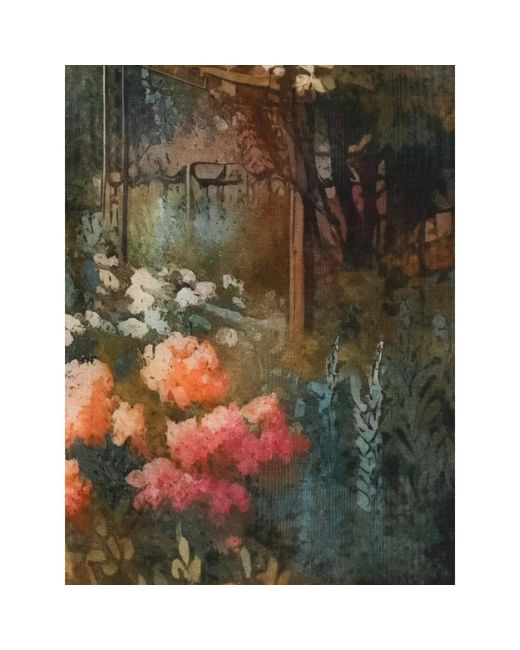 D'Aniello Green Floral Print Scarf