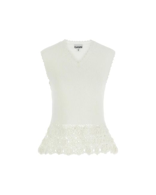 Ganni White Neutrals Tops