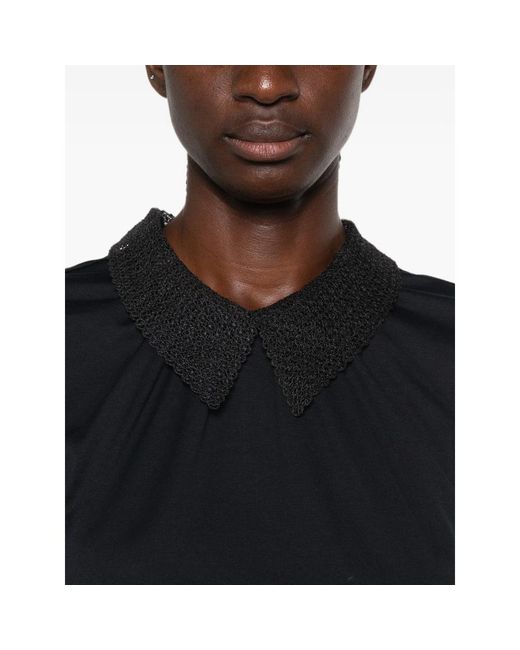 Fabiana Filippi Black Short-Sleeves Blouse
