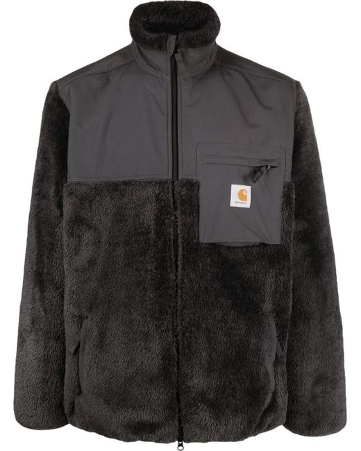 Carhartt WIP Black Textured Logo-patch Jacket for men