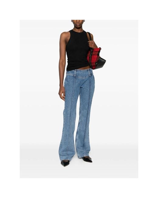 Mother Blue Snacks! The Pin Up Takeout Heel Seam-Detail Jeans