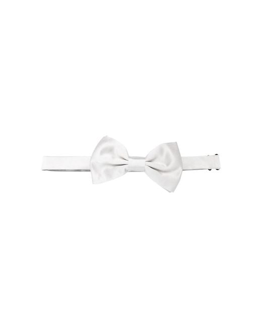 Lady Anne White Satin Silk Bow Tie for men