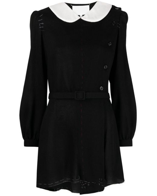 Maison Margiela Black Short Dress With Raw Cut