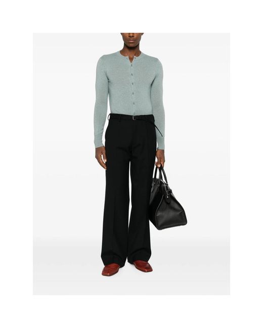 Dries Van Noten Black Pleated Straight-Leg Trousers for men