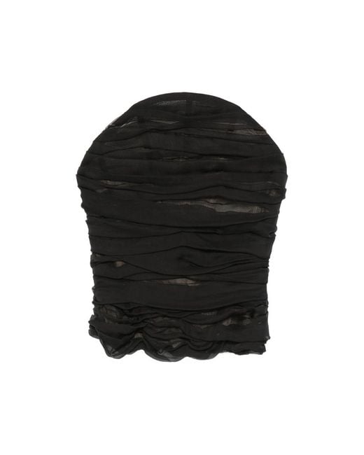 Balenciaga Black Ruched Halterneck Top