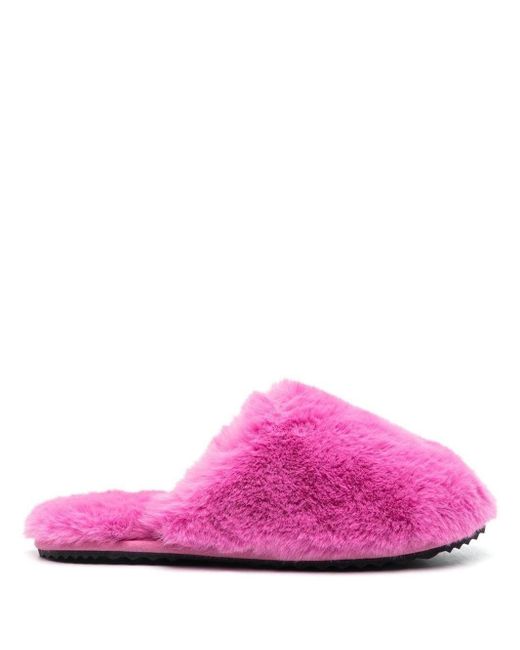 Apparis Pink Faux-fur Slippers