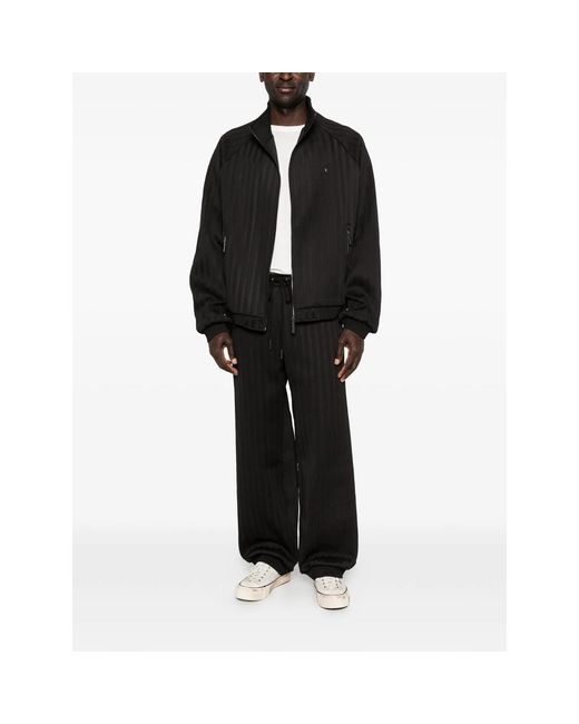 MADFRENZY Black Striped Zip Jacket for men