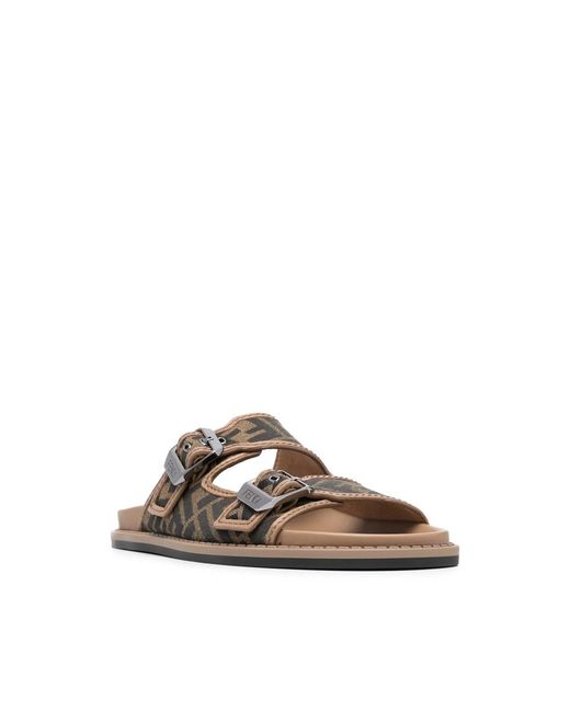 Fendi Brown Neutrals Flip-Flops & Slides for men