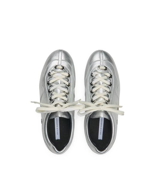 CECILIE BAHNSEN White Cbblaise Flower-Embellished Leather Sneakers