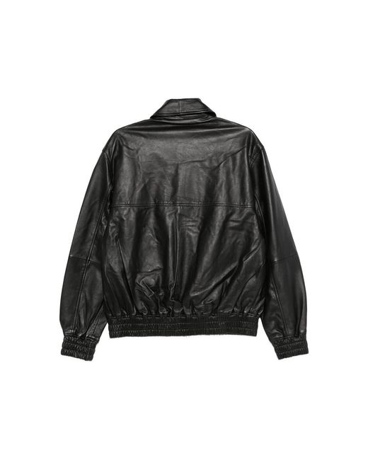 Studio Nicholson Black Piston Leather Jacket for men