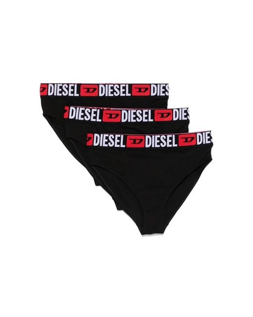 DIESEL Black High-Waisted Briefs 3-Pack