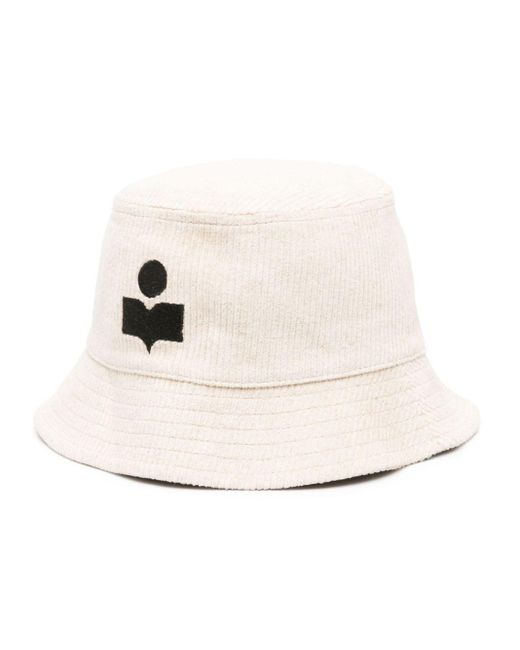 Isabel Marant Natural Logo-Embroidered Corduroy Bucket Hat for men
