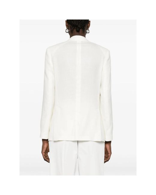 Lardini White Brooch-Detail Blazer