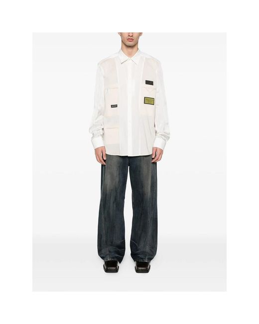 MM6 by Maison Margiela White Logo-Patch Shirt for men