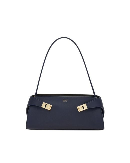 Ferragamo Blue Hug East-West Shoulder Bag