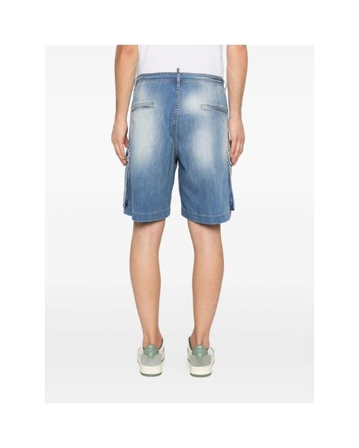 DSquared² Blue Classic Five Pocket Denim Casual Shorts for men