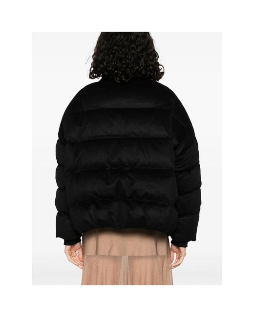 Soft Goat Black High-Neck Puffer Jacket