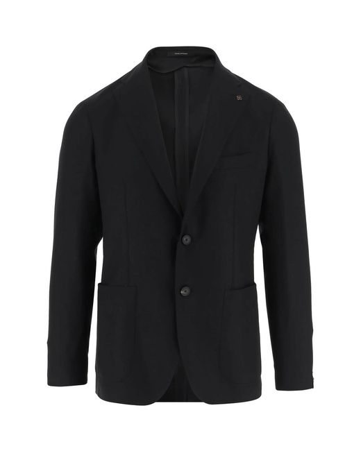 Tagliatore Black Single-Breasted Blazer for men