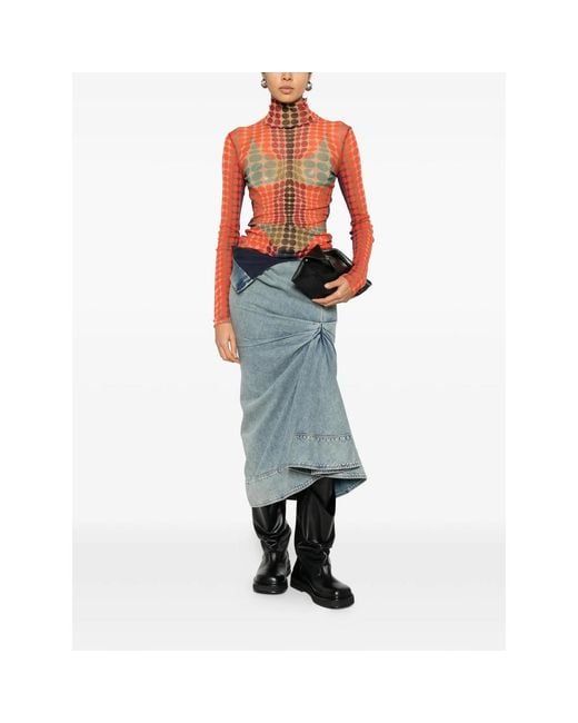 Jean Paul Gaultier Pink Patterned Top