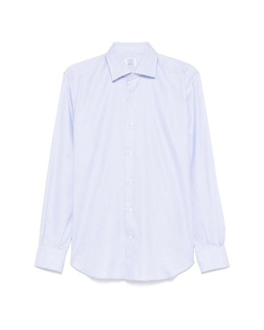 Mazzarelli White Mini-Check Shirt for men