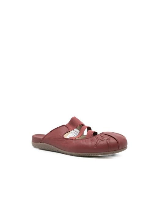 PUMA Brown Speedcat Logo-Embossed Leather Mules