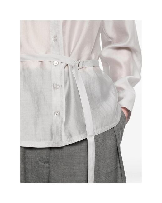 Low Classic White Tie-Waist Shirt