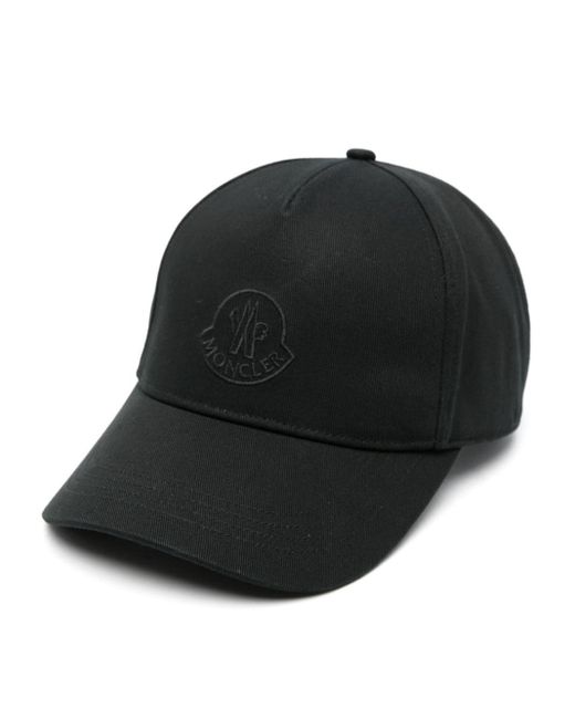 Moncler Black Logo-Embroidered Cotton Hat for men