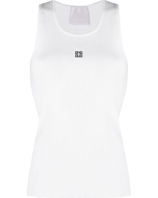 Givenchy White Logo-embroidered Tank Top