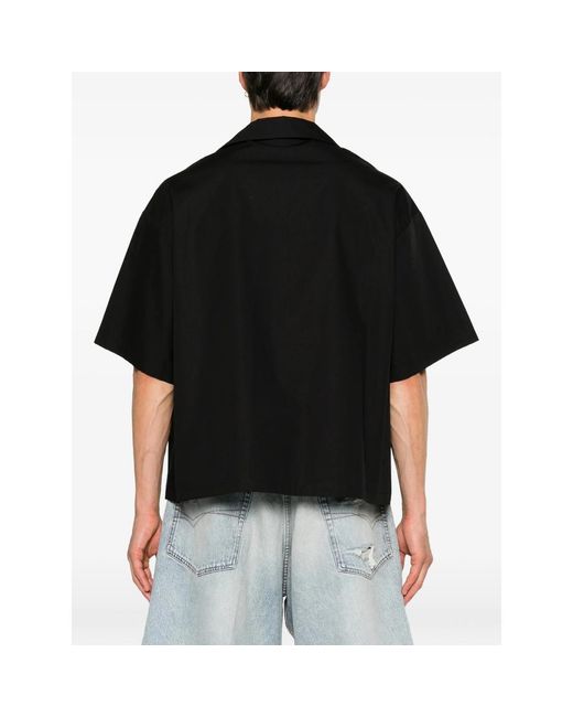 Balenciaga Black Logo-Print Short-Sleeve Shirt for men