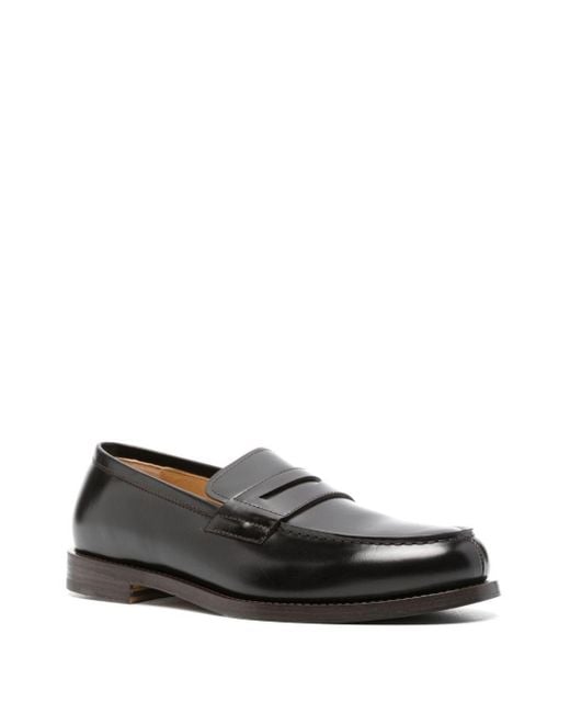 Henderson Black Plain Leather Loafers for men