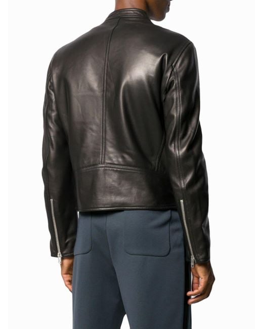 Maison Margiela Fitted Leather Jacket in Black for Men - Lyst