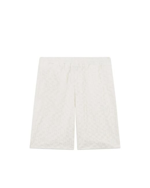 Gcds White Monogram-Patterned Shorts for men