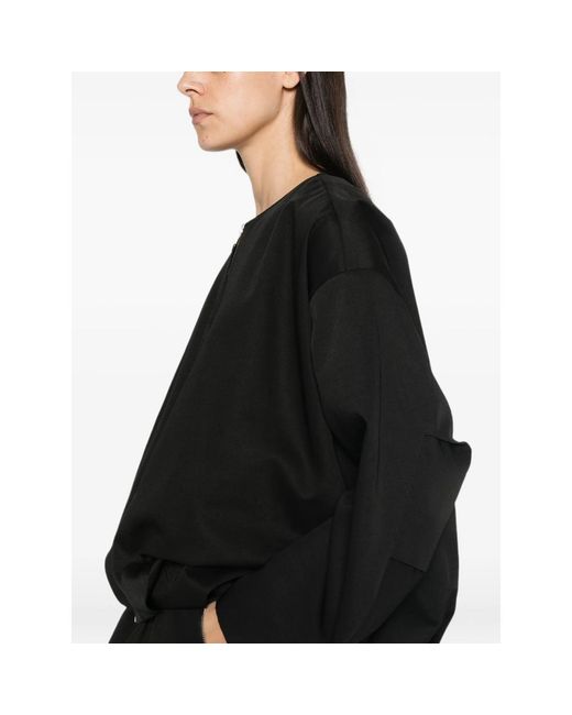 ELEH Black Collarless Zip-Up Jacket
