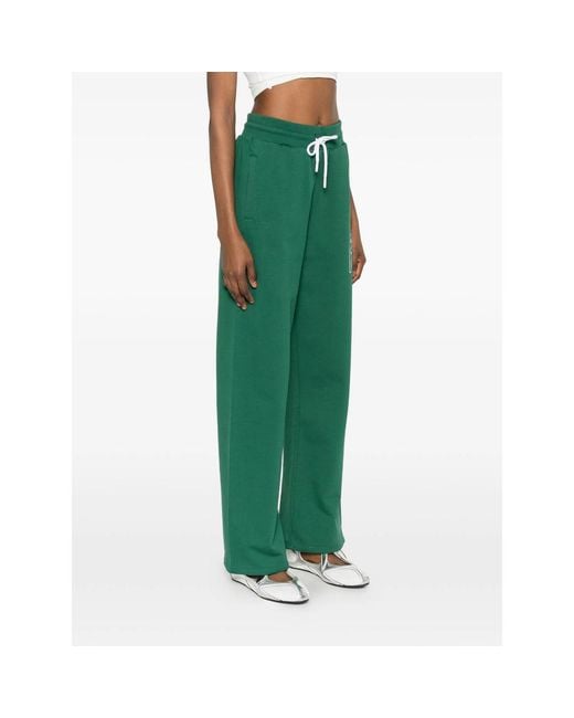 Gcds Green Logo-Print Drawstring Track Pants