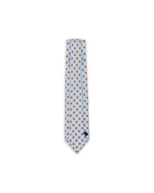 Barba Napoli Blue Floral-Print Tie for men