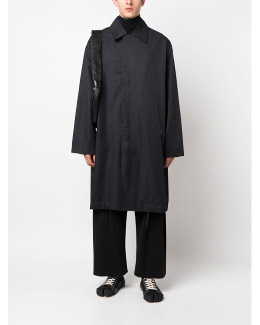 Studio Nicholson Black Knee-Length Concealed-Fastening Coat for men