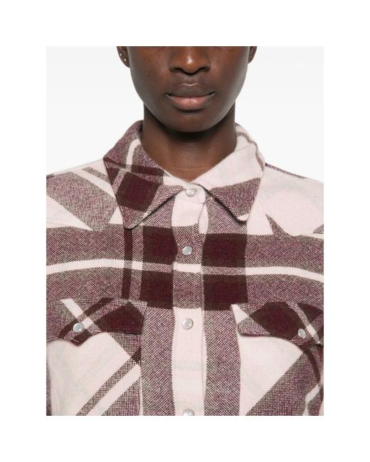 Kujten Purple Lumber Check-Pattern Button-Down Shirt