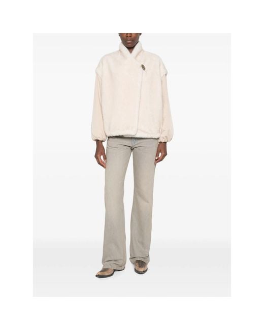 Moncler Natural Logo-Plaque Jacket