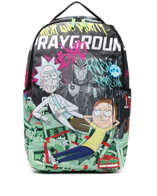 Sprayground Gray Comic-print Backpack for men