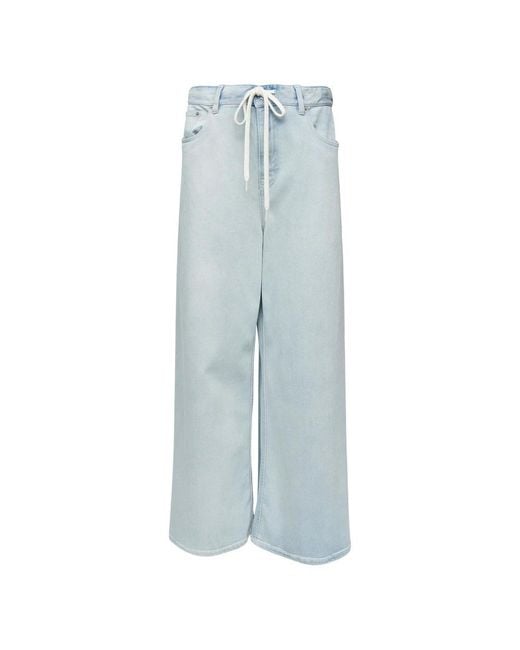 MM6 by Maison Margiela Blue Five Pocket Drawstring Trousers