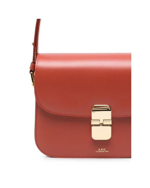 A.P.C. Red A. P.C. Grace Leather Shoulder Bag