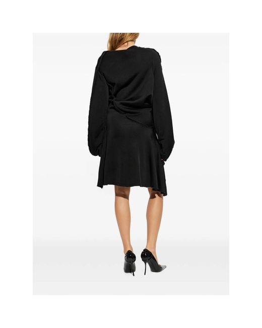 DIESEL Black Frayed-Edge Knotted Dress