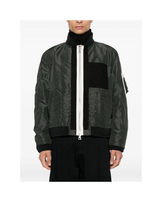 Sacai Black Reversible Zip-Fastening Jacket for men
