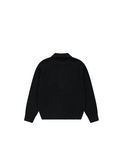 Arte' Black Logo-Embroidered Zip-Up Cardigan for men