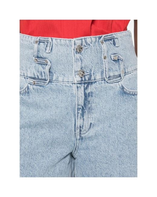 Stine Goya Blue High-Waisted Panelled Shorts