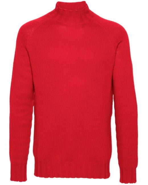 Tagliatore Red High-Neck Cashmere Jumper for men