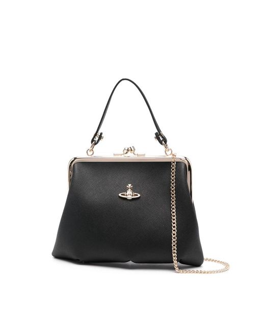 Vivienne Westwood Black Granny Frame Tote Bag