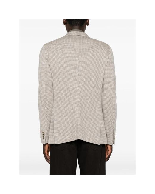 Isaia Gray Houndstooth-Pattern Blazer for men