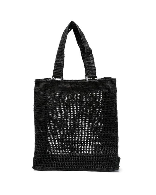 IBELIV Black Raffia Tote Bag