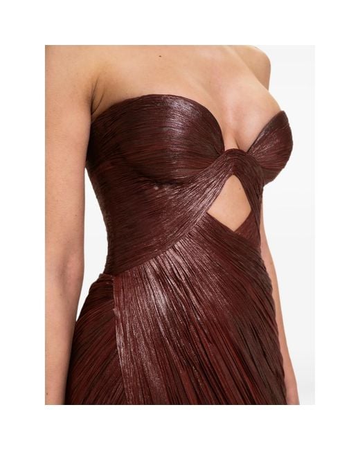 Maria Lucia Hohan Red Zephyra Cut-Out Maxi Dress